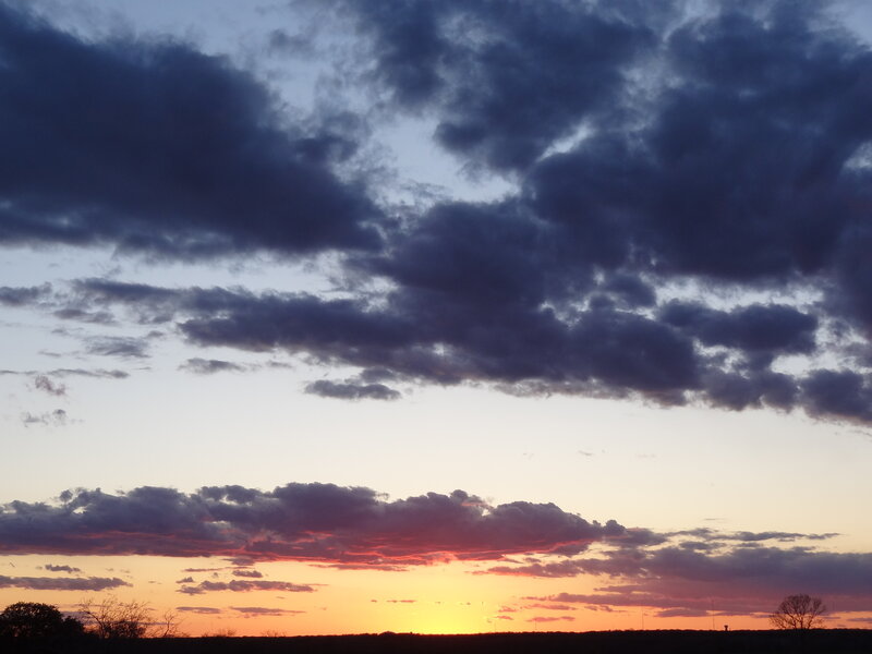 Sunset over Flat Landscape — Orange