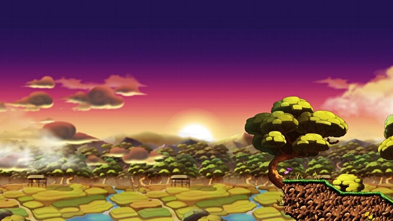 Sunset over Floating Islands