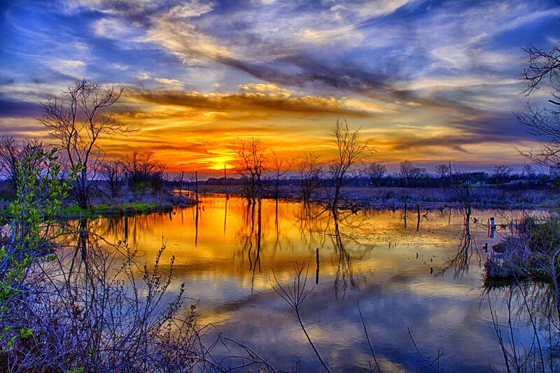 Sunset over Flooded Marsh