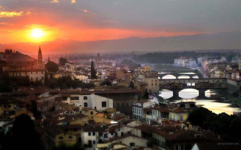 Sunset over Florence cityscape