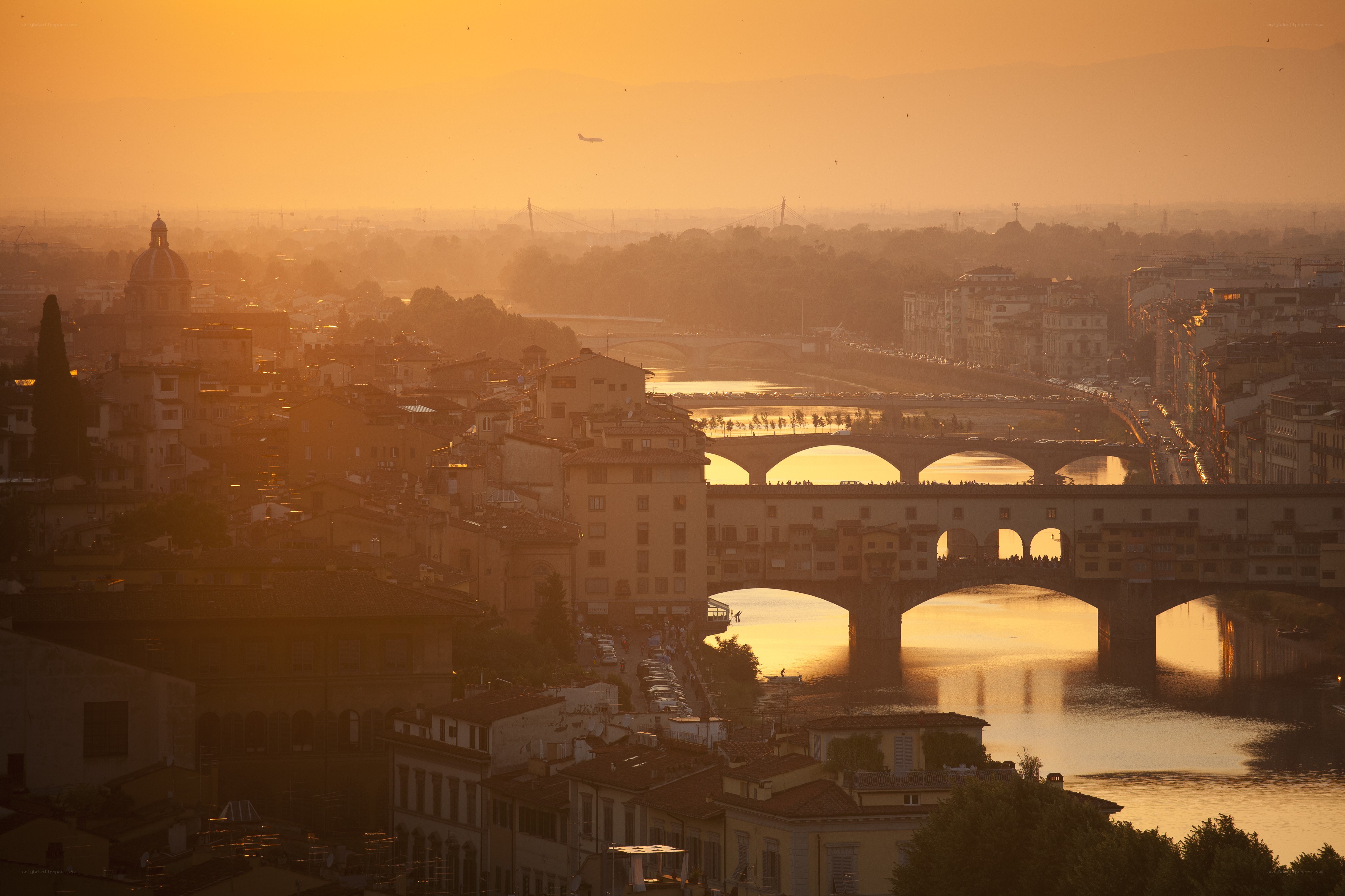 Sunset over Florence cityscape