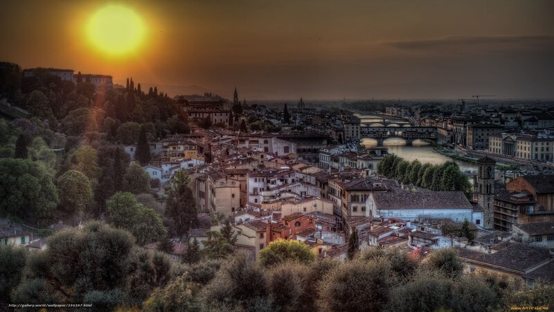 Sunset over Florence cityscape