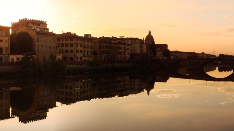 Sunset over Florence river