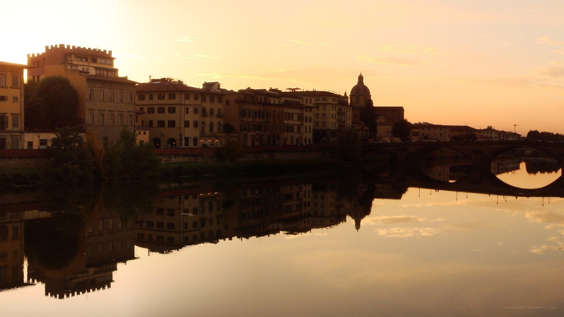 Sunset over Florence river
