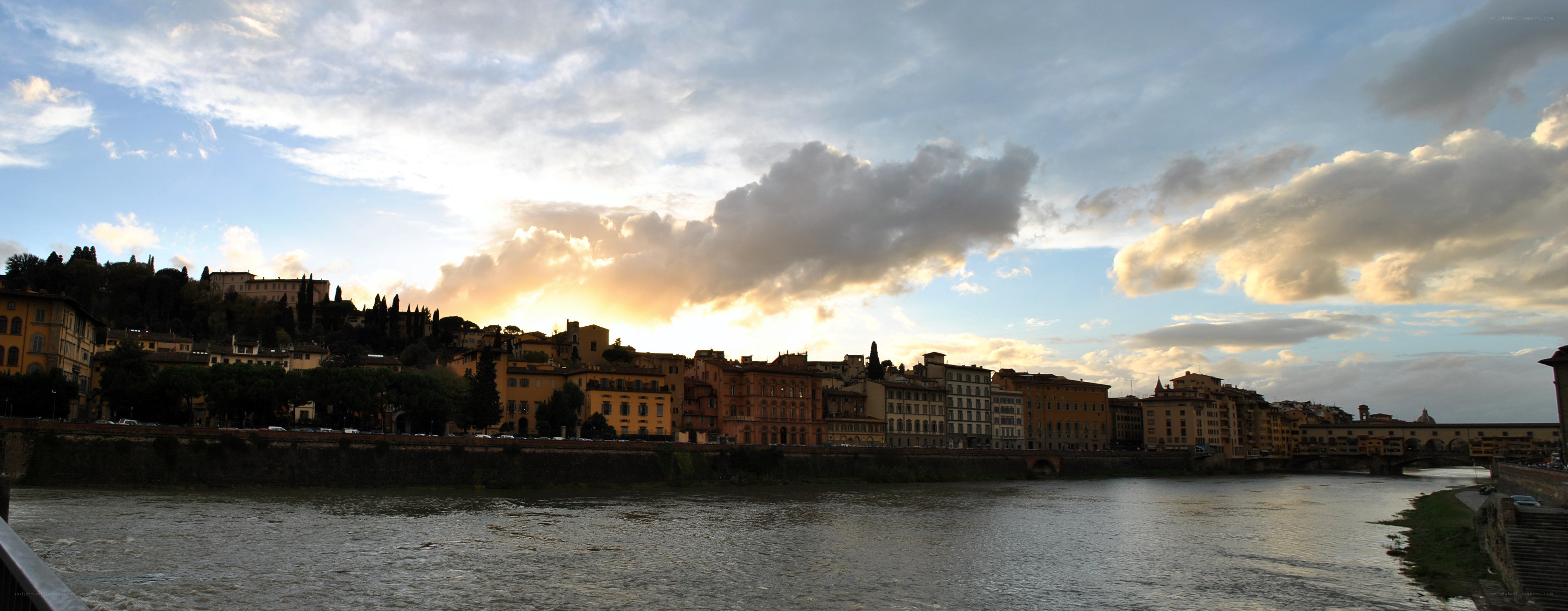 Sunset over Florence river