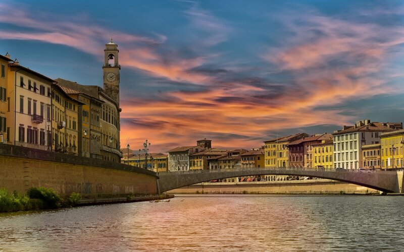 Sunset over Florence river