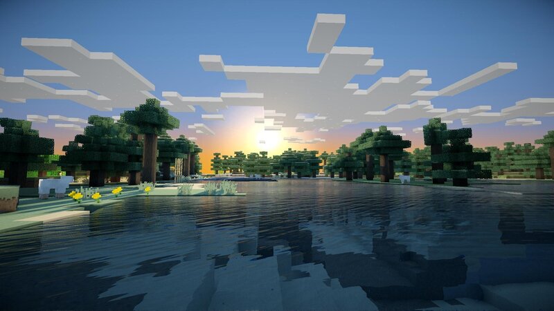 Sunset over Forest Lake — Blue, Serene