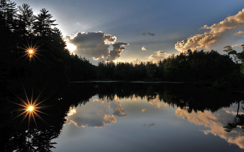 Sunset over Forest Lake — Blue