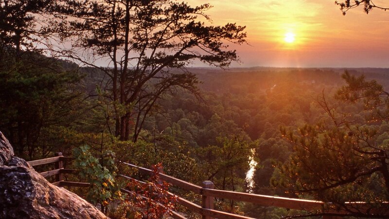 Sunset over Forest Valley — Orange, Serene