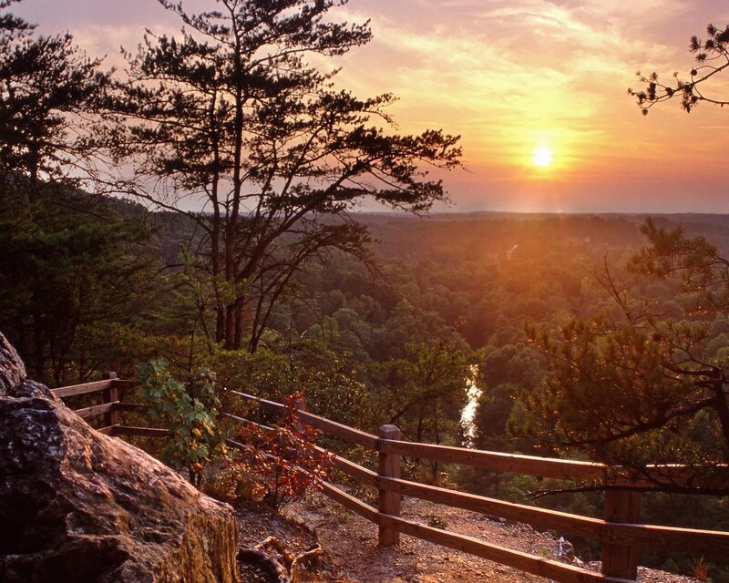 Sunset over Forest Valley — Orange