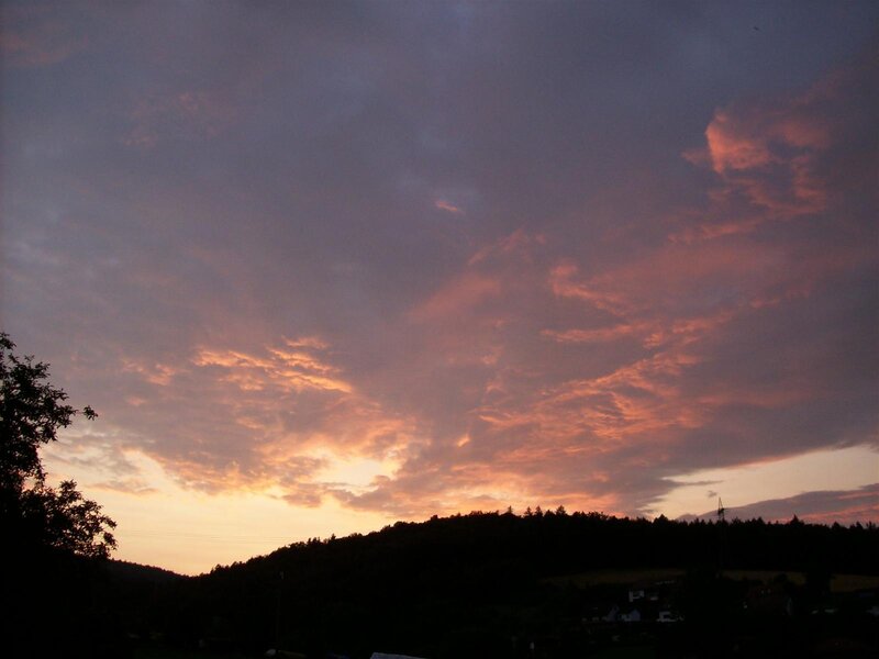 Sunset over Forested Hills — Purple
