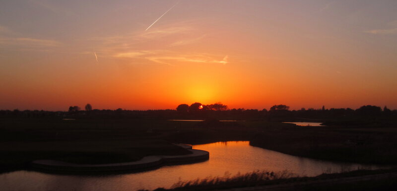 Sunset over Golf Course — Orange