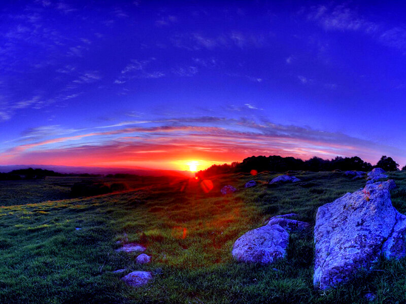 Sunset over Grassy Hill — Blue