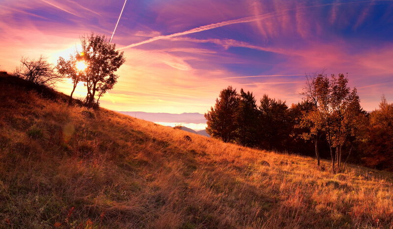 Sunset over Grassy Hill — Purple