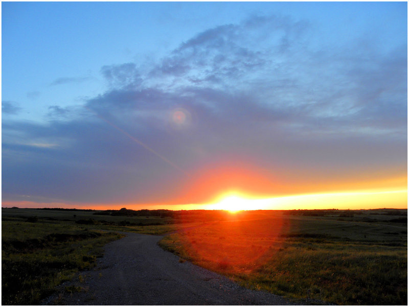 Sunset over Gravel Road