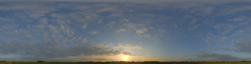 Sunset over Green Fields — Blue
