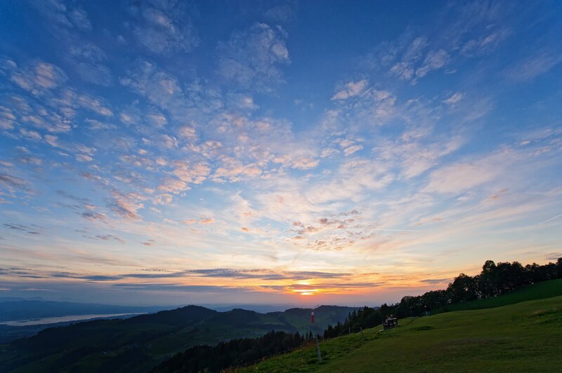 Sunset over Green Hills — Blue