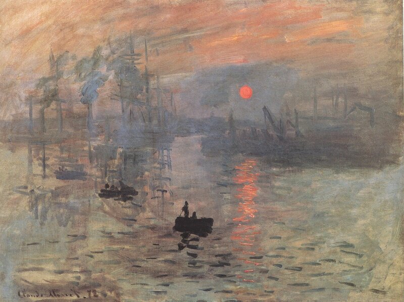 Sunset over Harbor — Orange, Serene, Painting