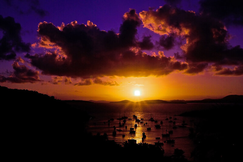 Sunset over Harbor — Purple
