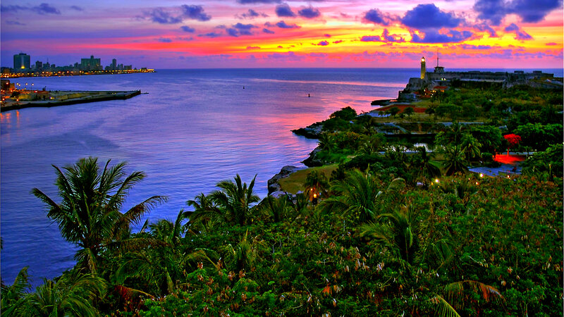 Sunset over Havana Harbor — Purple
