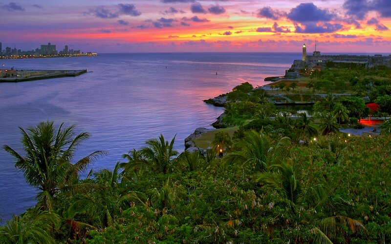 sunset over havana harbor