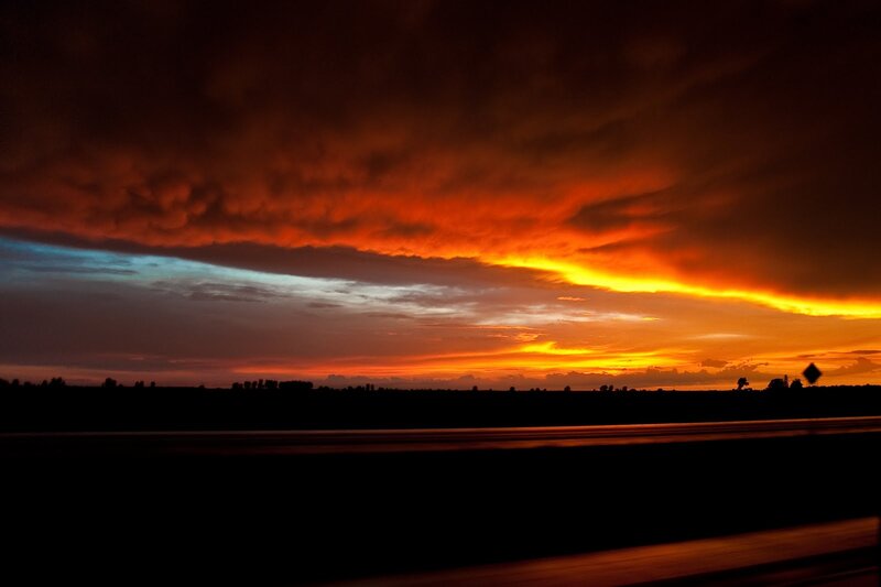 Sunset over Highway — Orange