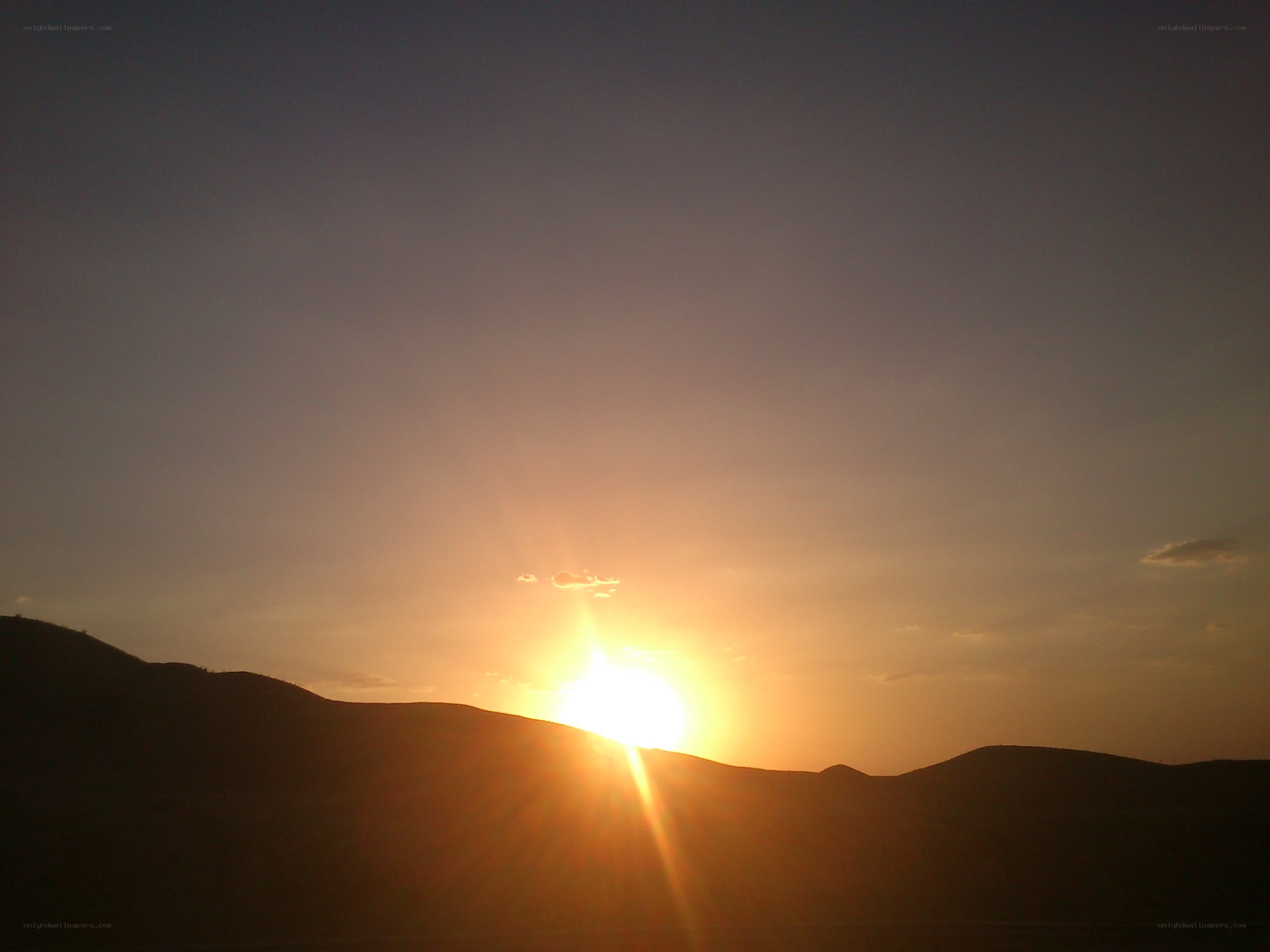 Sunset over hills