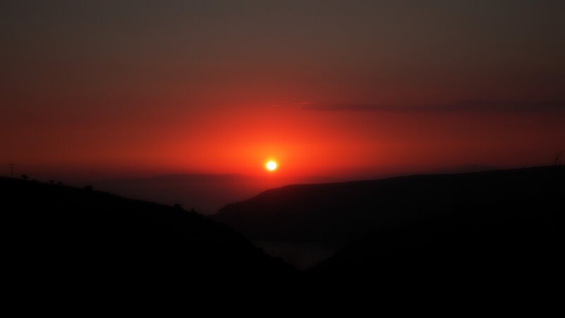 Sunset over hills