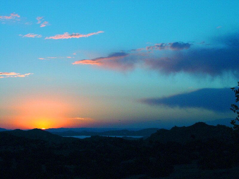 Sunset over Hills — Blue, Serene