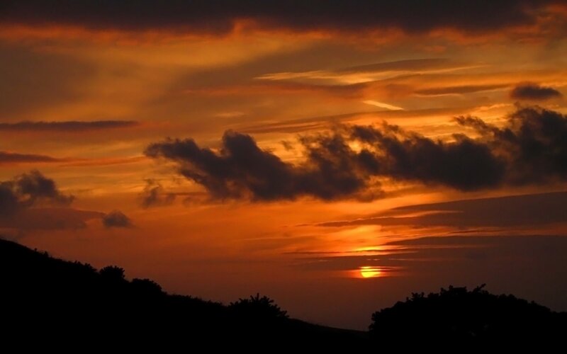 Sunset over Hills — Dramatic