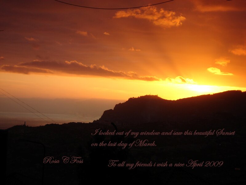 Sunset over Hills — Orange, Dramatic, Photograph, Clouds, Sea