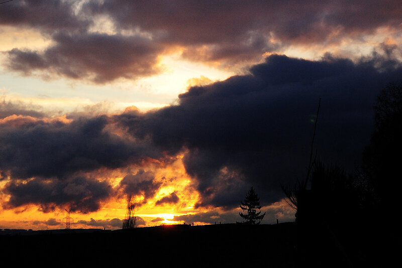 Sunset over Hills — Orange, Dramatic