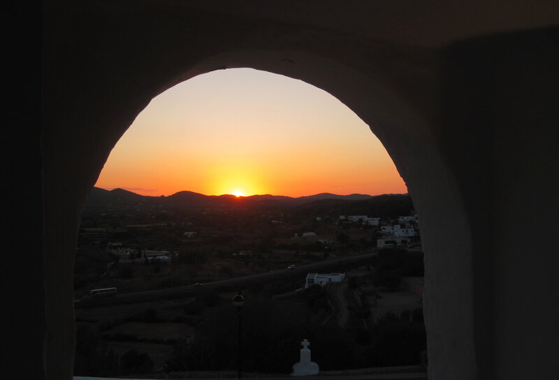 Sunset over Hills — Orange, Serene, Photograph, Arch
