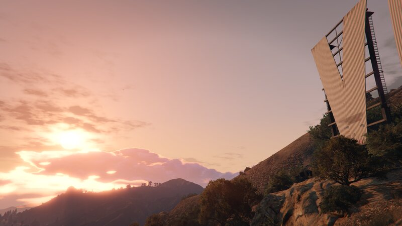 Sunset over Hills — Pink, Serene, 3d Render