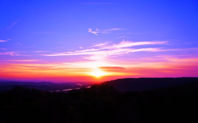 Sunset over Hills — Purple, Serene
