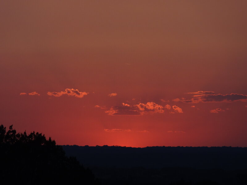 Sunset over Hills — Red, Dramatic, Photograph