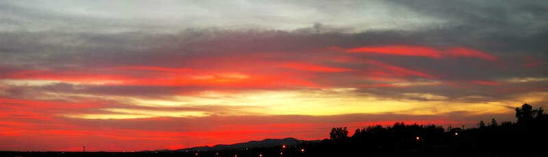 Sunset over Hills — Red, Dramatic