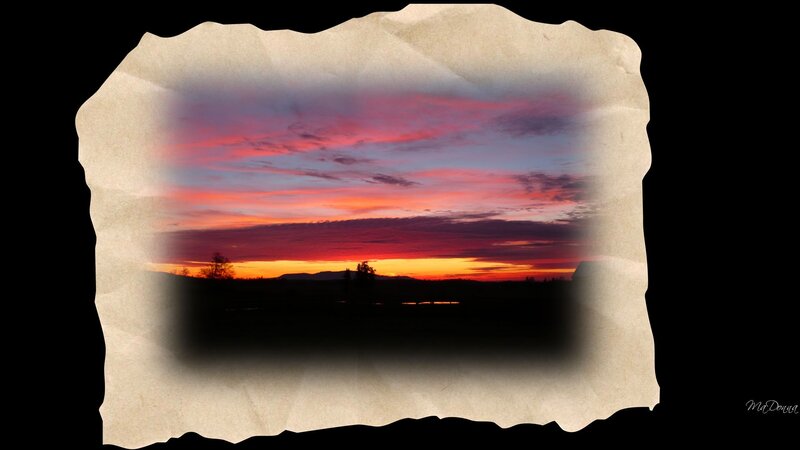 Sunset over Hills — Red