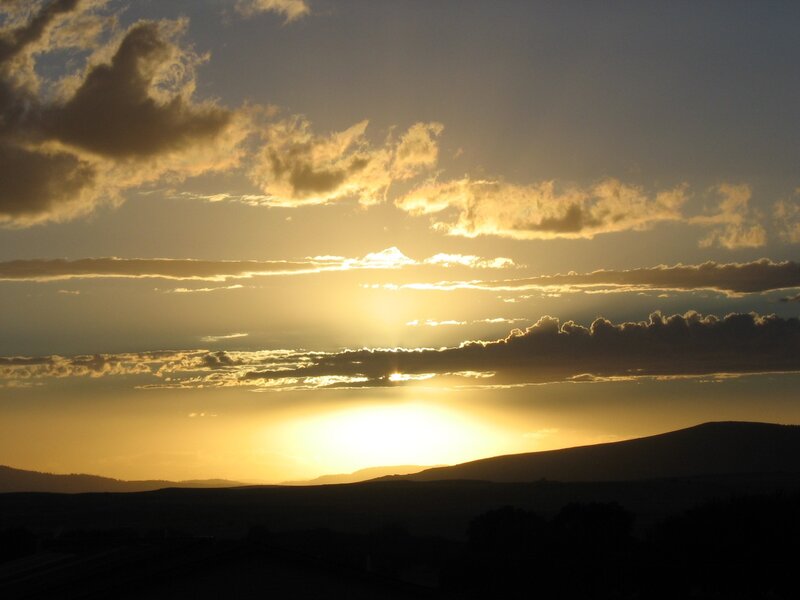 Sunset over Hills — Yellow, Serene