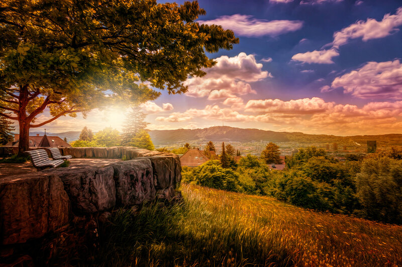 Sunset over Hillside Park