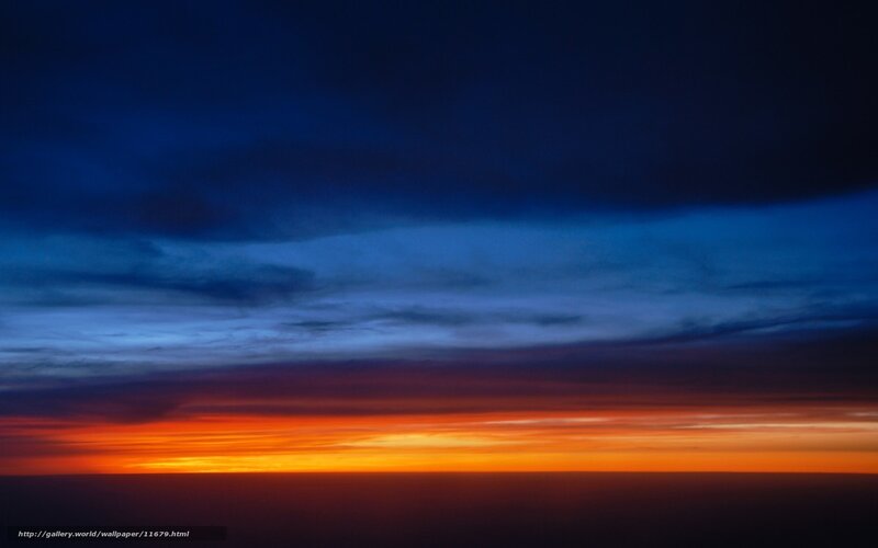 Sunset over Horizon — Orange, Dramatic, Photograph, Sky