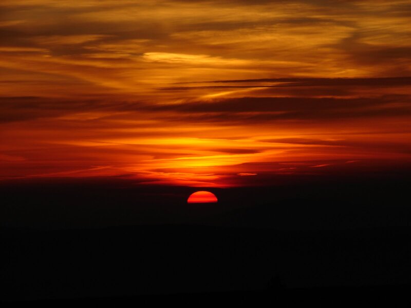 Sunset over Horizon — Orange, Dramatic, Photograph, Sun