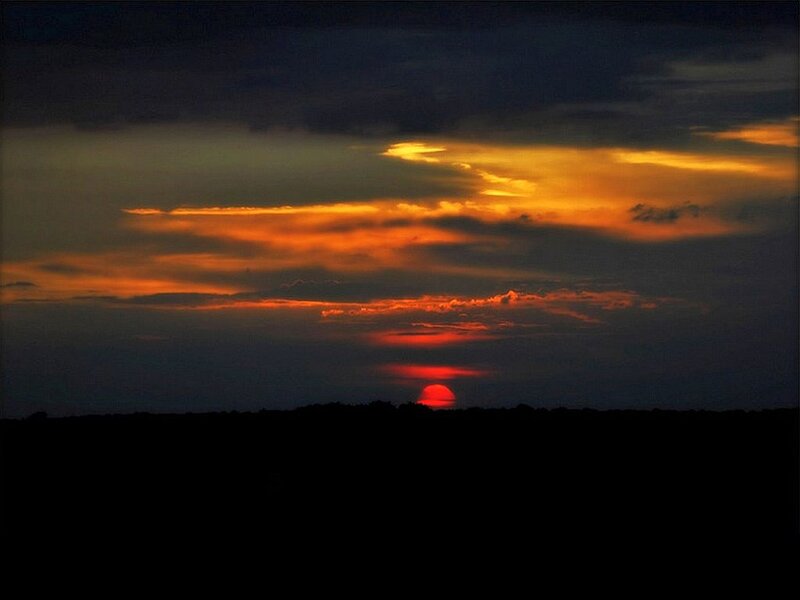 Sunset over Horizon — Orange, Dramatic, Photograph
