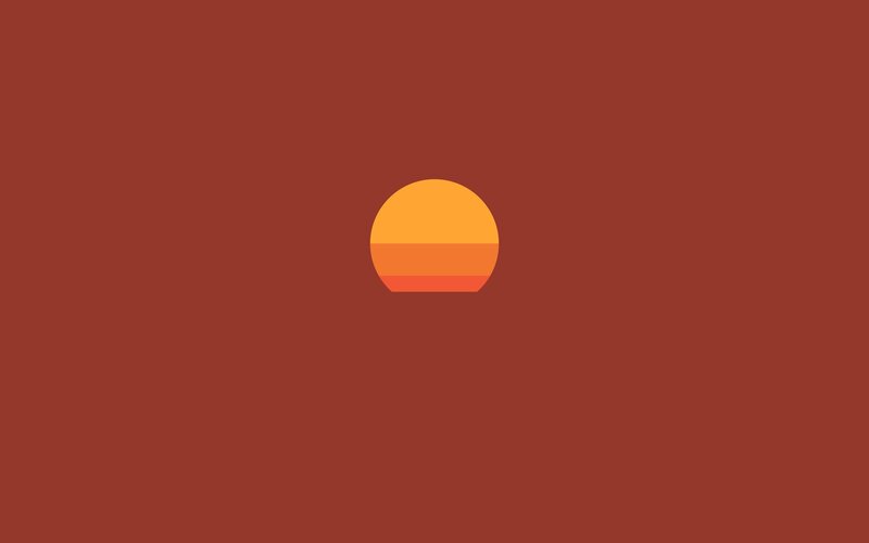 Sunset over Horizon — Red, Calm