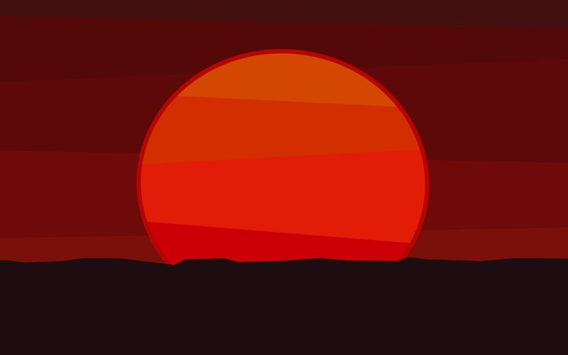 Sunset over Horizon — Red