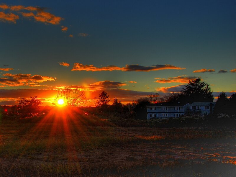Sunset over House