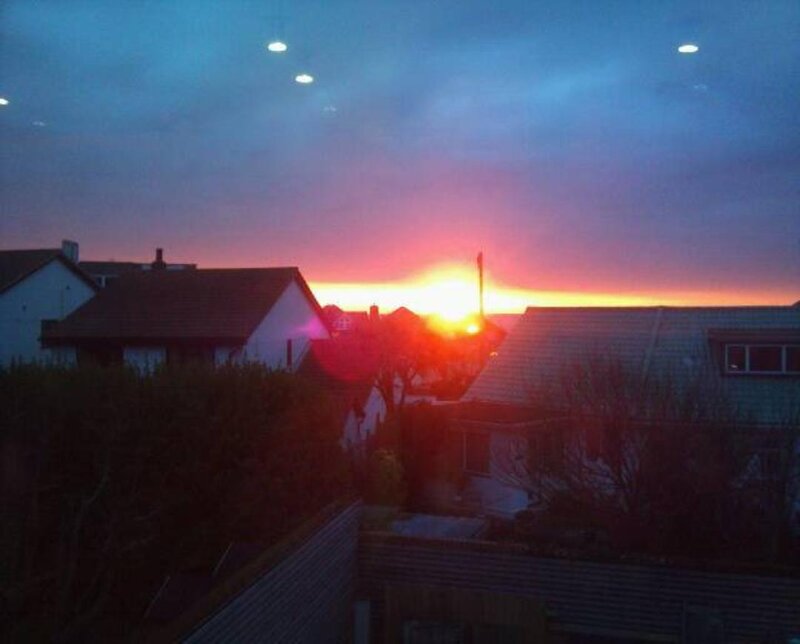 Sunset over Houses — Purple