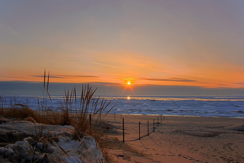 Sunset over Icy Beach