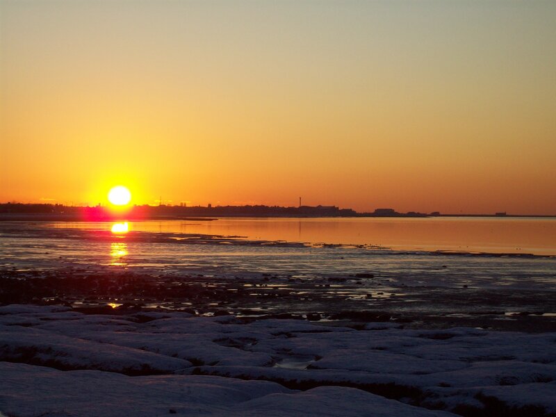 Sunset over Icy Water — Orange