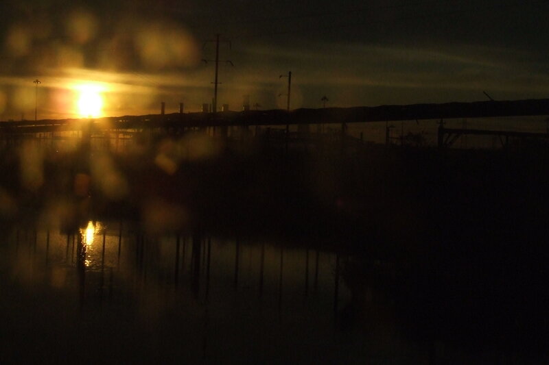 Sunset over Industrial Area — Yellow